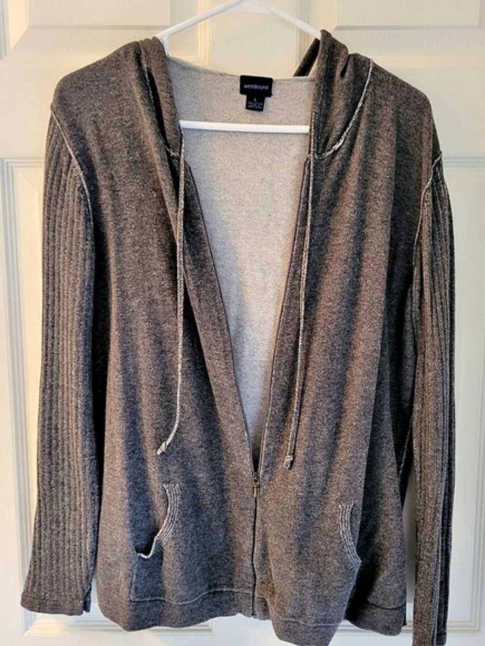 Westbound Cotton ZIP Hoodie in Gray -  Large